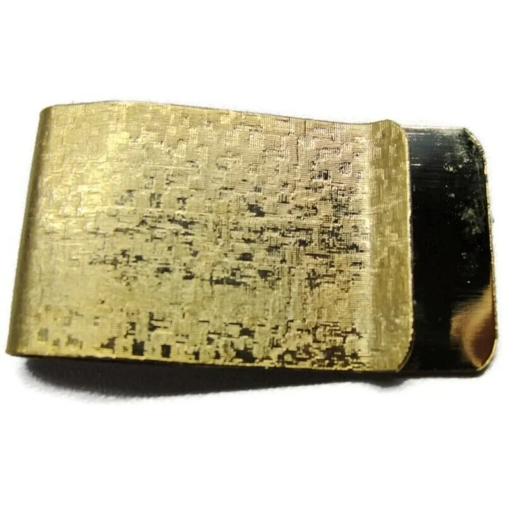 #1 Grandpa Gold Tone Money Clip Stainless Steel Wallet Credit Card Cash ID